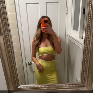 BAOBAB Mambo Strapless Maxi Dress S Sleeveless Cut Out Contrast Trim Slit NWD